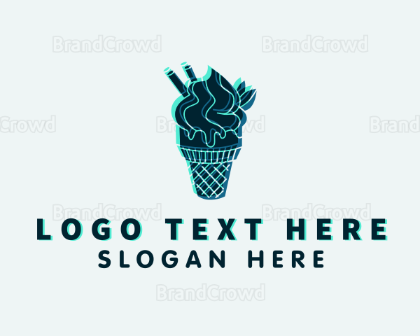 Glitch Gelato Dessert Logo