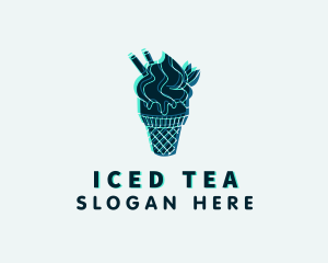 Glitch Gelato Dessert logo design