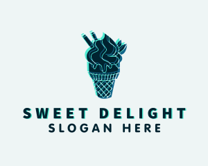 Sherbet - Glitch Gelato Dessert logo design