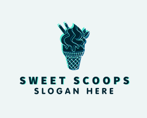 Gelato - Glitch Gelato Dessert logo design