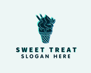 Sherbet - Glitch Gelato Dessert logo design