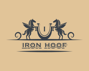 Farrier - Pegasus Horseshoe Equestrian logo design