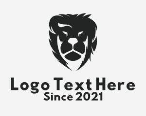 Lion Face - Black Lion Head logo design