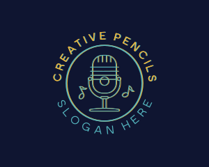 Music Microphone Podcast logo design