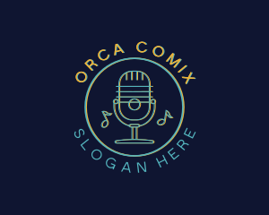 Singer - Music Microphone Podcast logo design