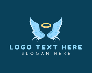 Heavenly - Holy Halo Wings logo design