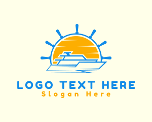 Steering Wheel - Sailor Travel Ship logo design