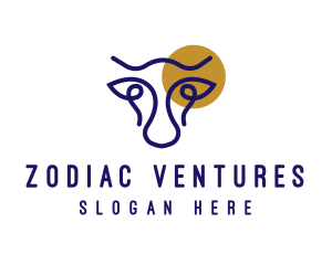 Moon Zodiac Taurus logo design