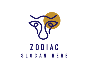 Moon Zodiac Taurus logo design