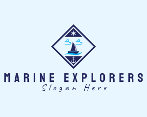 Nautical Sailboat Marine logo design