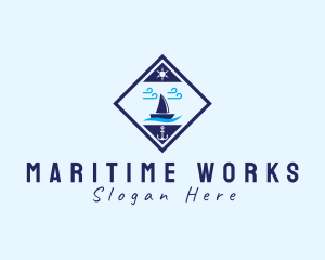 Nautical Sailboat Marine logo design