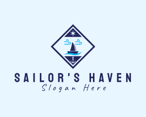 Nautical Sailboat Marine logo design