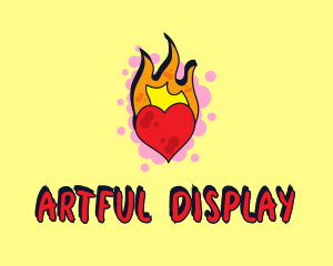 Graffiti Art Burning Heart logo design