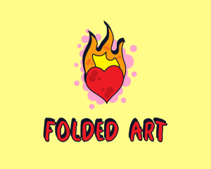 Graffiti Art Burning Heart logo design