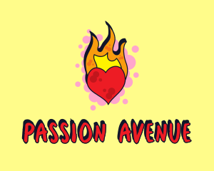 Passion - Graffiti Art Burning Heart logo design