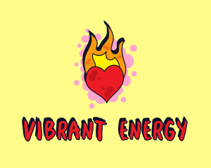 Passion - Graffiti Art Burning Heart logo design