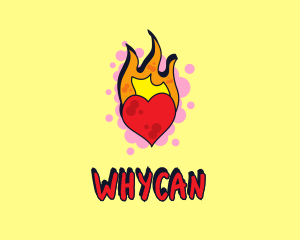 Romantic - Graffiti Art Burning Heart logo design