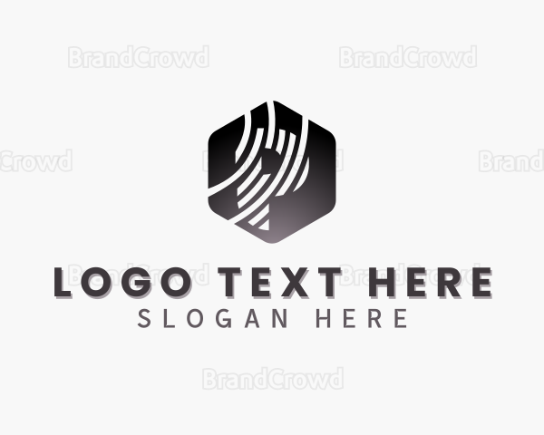 Geometric Hexagon Letter P Logo