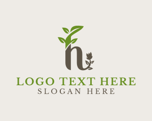 Letter H - Flower Plant Letter H logo design