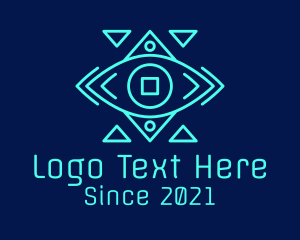 Surveillance - Geometric Futuristic Eye logo design