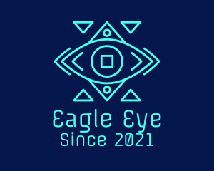 Geometric Futuristic Eye logo design