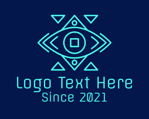 Robotics - Geometric Futuristic Eye logo design