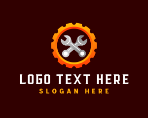 Reparation - Mechanic Gear Wrench logo design