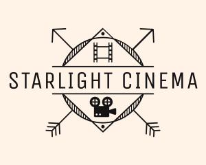 Cinema - Hipster Arrow Filmstrip Cinema logo design