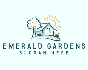 Home Landscaping  Lawn logo design