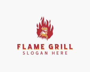 Grill - Flame Chicken Grill logo design