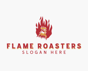 Roasting - Flame Chicken Grill logo design