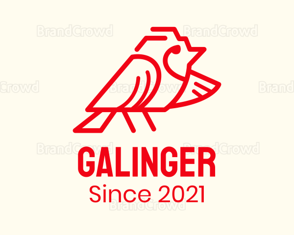 Red Sparrow Bird Logo