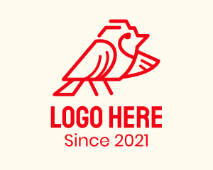 Wildlife Center - Red Sparrow Bird logo design