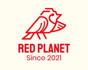 Red Sparrow Bird logo design