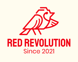 Red Sparrow Bird logo design