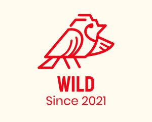 Bird - Red Sparrow Bird logo design