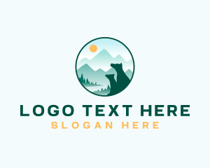Animal - Dog Mountain Forest logo design