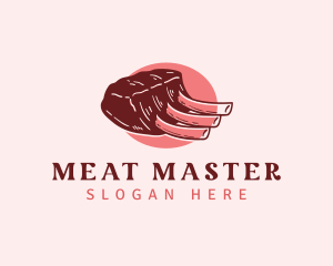 Beef Steak Meat logo design