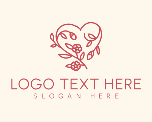 Wedding Planner - Flower Vine Heart logo design