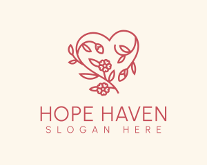 Flower Vine Heart Logo
