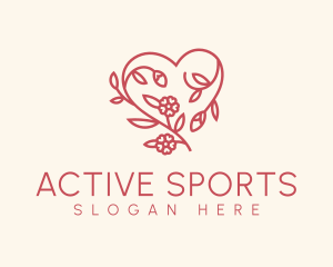 Skin Care - Flower Vine Heart logo design