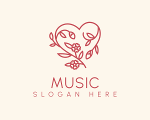 Artisan - Flower Vine Heart logo design