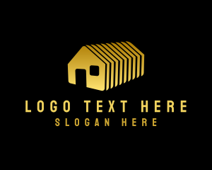 Factory - Gold Warehouse Home logo design