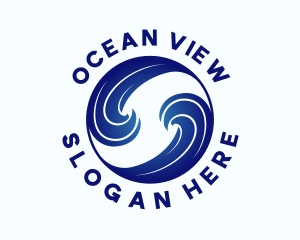 Ocean Water Wave logo design