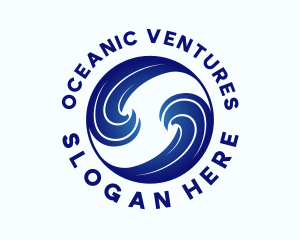 Ocean Water Wave logo design