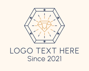 Treasure Hunter - Hexagon Stars Diamond logo design