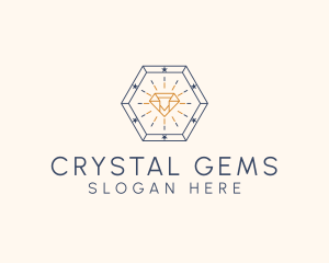 Hexagon Stars Diamond logo design