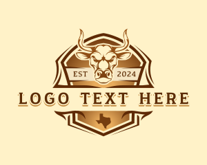 Vintage - Bull Cattle Texas logo design