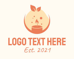 Candle - Orange Candle Souvenir logo design