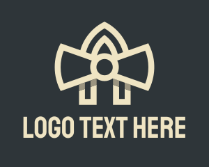 A - White Ribbon Letter A logo design